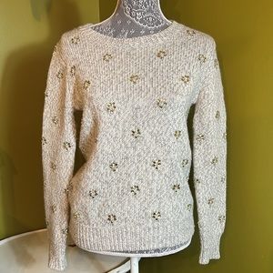 Banana Republic, limited edition, sweater, gray, rhinestones, size XS